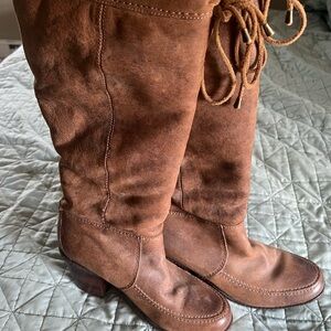 Frye Tan Suede Over the Knee Boots
